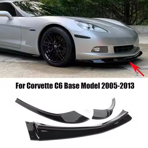 Replacement for 2005-2013 Chevrolet Corvette C6 Base Models ZR1 Style Front Bumper Lip Splitter Carb