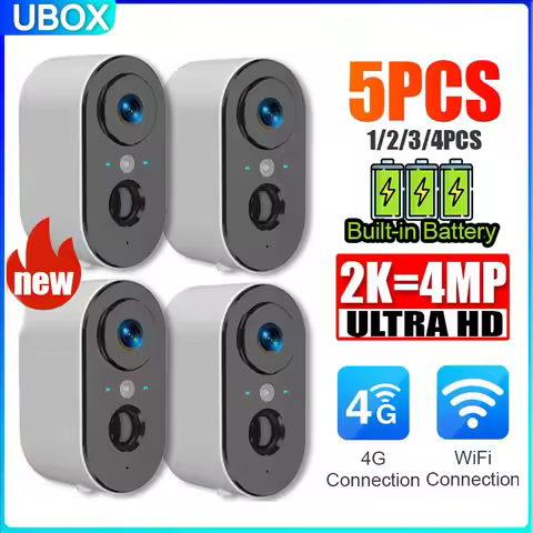 1-5PCS Ubox Security Camera Outdoor 2K Battery Powered PIR Motion Detection Indoor WiFi Surveillance