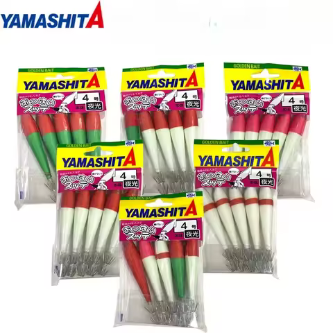 YAMASHITA 3.0 4.0 2/5pcs Squid EGI JIG Lure Glow Hook Cloth Roll Cuttlefish Fluorescent Blowpipe Hoo