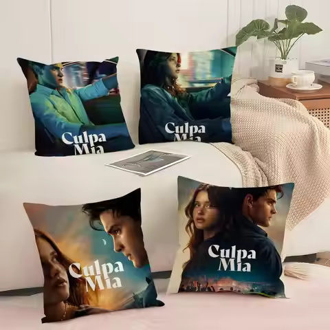 M-My Fault Culpa Mia Movie Cushion Cover Silky Short Plush with Invisible Zipper Dustproof Sofa Pill