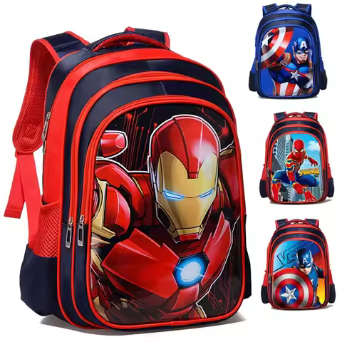 Marvel The Spiderman School Bag Grades 1-3-6 Boys' Kindergarten Iron Man Cartoon Peripheral Movies C