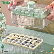 TEALY Ice Box Tray, Ice Cube Maker ABS Ice Cube Tray,  Press Type With Storage Box Ice Bucket Ice Cream