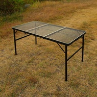 Height-Adjustable Iron Mesh 3-Tier Table 1200mm