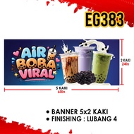 ⚡DESIGN AIR BOBA VIRAL⚡|PAKEJ BANNER & BUNTING PELBAGAI SAIZ DISEDIAKAN