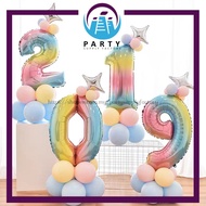 32 INCH 0-9 FOIL BALLOON RAINBOW STAND BALLOON WITH MACAROON BALLOON DECORATION