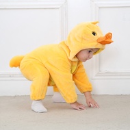 0-3Y Baby Duck Costume Halloween Animal Cosplay Suit Boy Girl Kigurumis Outfit Winter Warm Bebe Clot