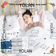 YOLANDAGOODS Disposable Bedding Set, Non-Woven Fabric Dirty Proof Non-Woven Bedding Set, Three/Four-