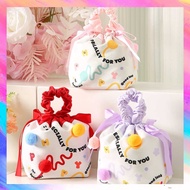 Canvas Drawstring Pouch Souvenir Gift Bag Hampers Snack Gift Bag Pom Pom Full Month - GF0700