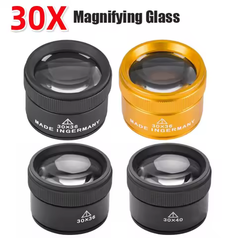 30X 36mm Magnifying Glass K9 Optical Lens for Precision Work Coin Stamps Watch Repair Portable Handh