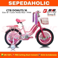 [ Original] Sepeda Anak Perempuan Bnb Donuts Ukuran 16 Inch Keranjang