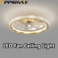 Modern Luxury Ceiling Fan Light Creative Gold Bedroom LED Lighting Fixture For Home Decor Living Dining Room Bedroom with Remote Control