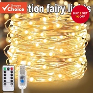 20 meters 200 LED fairy lights USB with 13 button remote control 8 flash modes waterproof silver wir