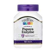 Papaya Enzyme 21st Century Chewable 100 Tablets
