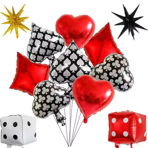 Casino Theme Party Balloons Playing Cards Balloons Casino Dice Foil Balloons Birthday Las Vegas Part