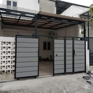 pagar besi lisplank grc / pagar rumah minimalis / pagar serat kayu / gerbang rumah