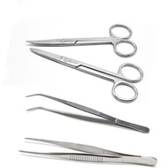 Stainless Steel Dissecting Used Scissor, Tweezer, Forcep with Straight, Curve Tip point, Forcep Cont