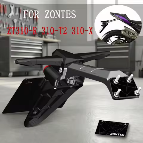 For ZONTES ZT310-R 310-T2 310-X Motorcycle License Plate Holder Tail Light Bracket Fender Bracket ZT
