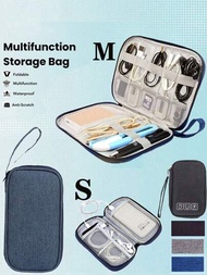 1個防水數字組織袋,電子配件收納袋,旅行收納袋,硬碟盒,手機數據線收納袋,適用於耳機,行動電源,充電器,usb數據線等