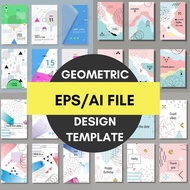 Geometric Design Template for card invitation AI file