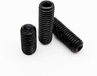 EDCA 50pc M2 M2.5 M3 M3.5 M4 M5 M6 DIN916 304 stainless Black grade 12.9 steel Hex Hexagon Socket Allen Cup Point Grub Screw Set Bolt (Color : 12.9 class steel, Size : 18mm)