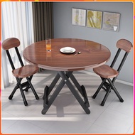 Foldable round Dining Table Simple Household Small Apartment Dining Table and Chair Combination Leisure Rental Square Table Portable