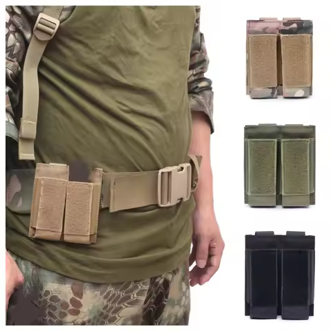 9mm Magazine Pouch Pistol Magazine Bag Tactical Fast Draw Pistol MOLLE Double Mag Pouch EDC Tool Kit