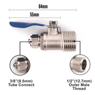 RO Inlet Ball Valve Adapter 1/2" Male Thread to 6mm/10mm Tube Connect for RO System Water Dispenser 