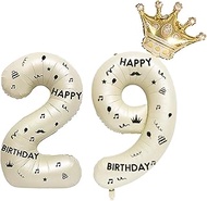 40 Inch White Foil Balloon Number 29,Crown 29th Birthday Party Decorative Balloons,Number Large Numb