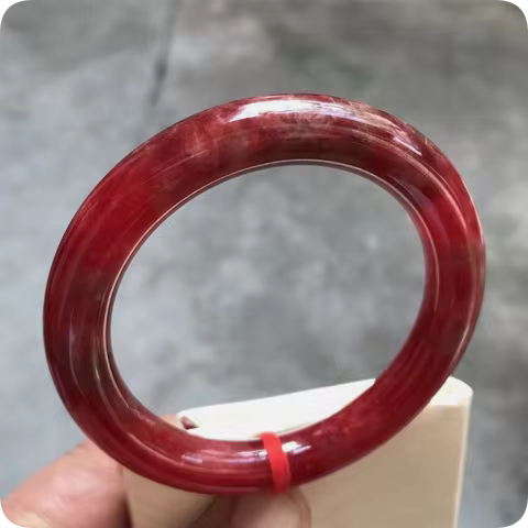 57.5MM Natural Icy Red Jadeite Jade Bracelet Bangle Myanmar Jade Bracelet