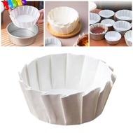 CHAAKIG 50Pcs Basques Cake Paper, Foldless Disposable Kitchen Use Baking Papers,  Oilproof Cake Wrap