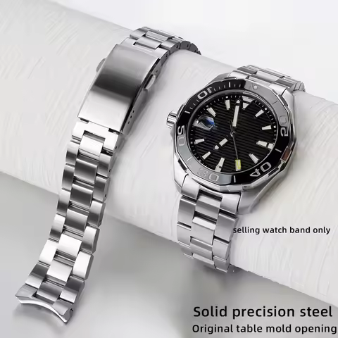 20.5mm 21.5mm solid stainless steel strap for TAG HEUER AQUARACER 300 special curved interface watch