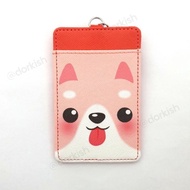 Cute Japanese Shiba Inu Dog Puppy Face Ezlink Card Holder With Keyring
