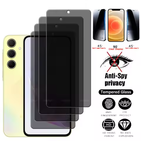4Pcs For Samsung A35 Glass Samsung Galaxy A35 A 35 Tempered Glass HD 9H Anti-Spy Cover Glue Privacy 