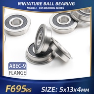 FUSHI 695zz 695 2rs Bearing 5x13x4 mm 10Pcs Stainless steel S695zz Flange F695 2rs Bearing For VORON