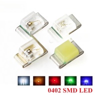 100pcs 0402 SMD LED White Red Yellow Emerald-green White Blue Orange Yellow-green Light Emitting Dio