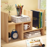 Wooden Mini Desk Bookshelf, Multifunctional Decorative Shelf, Easy to Assemble