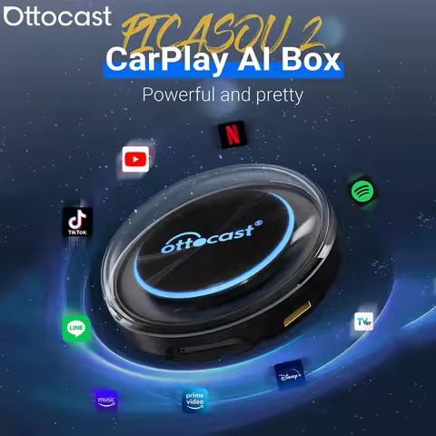 OTTOCAST PICASOU2 Android Auto Wireless CarPlay AI TV Box HDMI Multimedia Adapter Video Converter Fo
