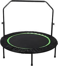 Trampoline Replacement Accessories, 48In Fitness Trampoline with Handle,Mute Foldable Trampoline Mini Exercise Rebounder for Adults Kids Indoor/Garden Workout Equipment,Maximum Load 150Kg,Black
