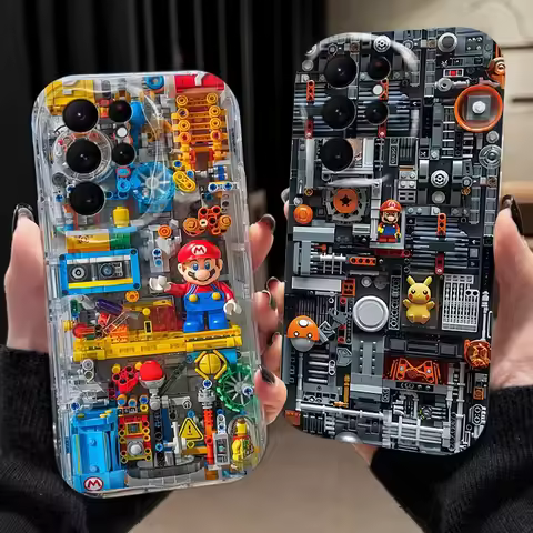 Building Blocks M-Marios Case For Samsung Galaxy S24 Ultra S23 S22 Plus S21 S20 FE A25 A55 A35 A15 A