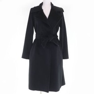 MaxMara max黑色長羊絨駝色繫帶大衣，尺寸 38，狀況極佳，含衣架，義大利製造，正品，女款。
