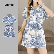Lovito Casual Jumpsuit Bow Spring/summer Jumpsuit for Women L171ED164
