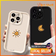 Phone Case  The sun and moon smile For iphone 11 12 13 14 15 Pro Max Casing silicone xr xs Max 7 8 Plus 11Pro 13Plus