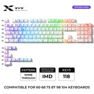 XVX สไปเดอร์เว็บ Keycaps OEM โปรไฟล์รองเท้าฟุตบอล IMD-Tech ชุดปุ่มกด118ปุ่มแบ็คไลท์สีดำ (เฉพาะคีย์แค