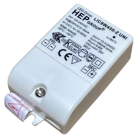 100-240VAC High PF 9W Power Supply 13-20V LIC9W450-Z Uni LED Driver Transformer 450mA