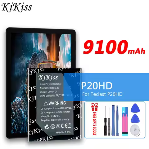 New 9100mAh KiKiss Tablet PC Battery For Teclast P20HD 98 4G ID N6H1 P20 HD 5 Wire Plug