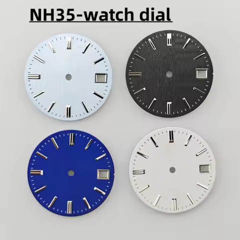28.5mm Silver Case Mod Parts Sterile Vertical Stripe Texture Watch Dial Suitable for Seiko Grand NH3