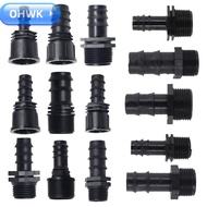 OHWK Garden Hose Barb Connector, PE Female Male Thread Screw Joint, 16mm 20mm 25mm 1/2 3/4 To 1/2 3/