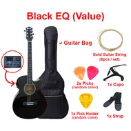CAESAR (X-400C) 40 Inch Acoustic Guitar Cutaway Body With Accessories Set - Bag Capo Pick - Gitar Ak