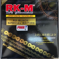RK-M Sprocket Set ED Black Edition (Gold GB Oring Chain) Y15/ LC135 V1-V8/ Y16/ RS150/ RSX150 ~ Free