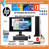 HP FULL SET DESKTOP, HP PRODESK 400 G6-SFF, Core i5 9600 (9TH GEN) 21.5" FHD HP V220 Monitor, Windows 10